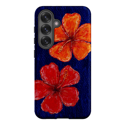 Hibiscus Flower Deep Blue Printed Phone Cases Samsung Galaxy S25 / Armoured by BG. Studio - The Dairy