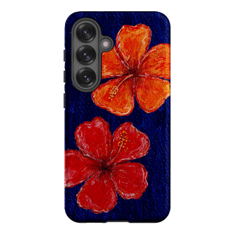 Hibiscus Flower Deep Blue Printed Phone Cases Samsung Galaxy S25 / Armoured by BG. Studio - The Dairy