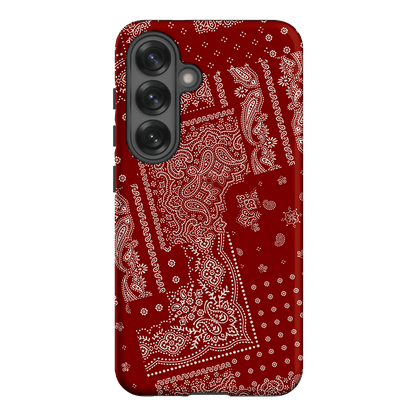 Paisley Crimson Printed Phone Cases Samsung Galaxy S25 / Armoured by The Dairy - The Dairy