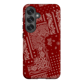 Paisley Crimson Printed Phone Cases Samsung Galaxy S25 / Armoured by The Dairy - The Dairy