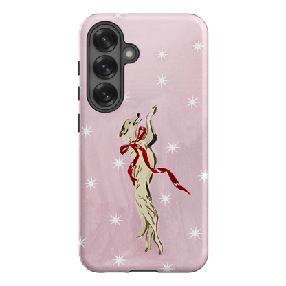 Pink Bow Hound Printed Phone Cases Samsung Galaxy S25 / Armoured by Lisa Hu - The Dairy