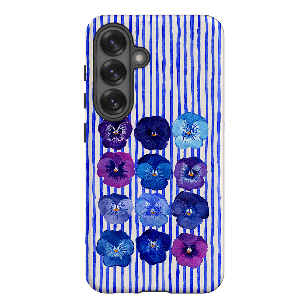 Striped Pansies Printed Phone Cases Samsung Galaxy S25 / Armoured by Kayla Henley - The Dairy