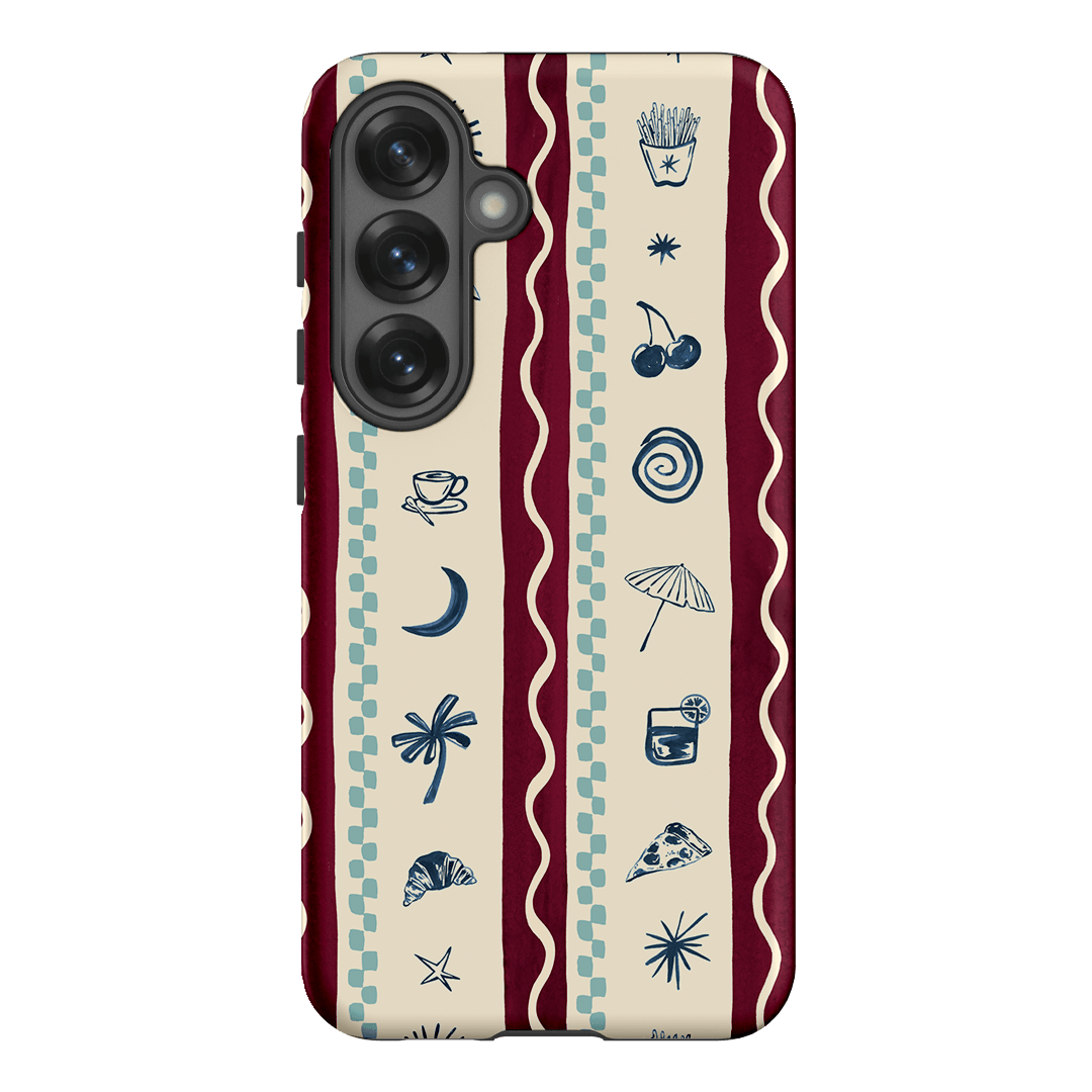 Summer Snacks Burgundy Printed Phone Cases Samsung Galaxy S25 / Armoured by Charlie Taylor - The Dairy
