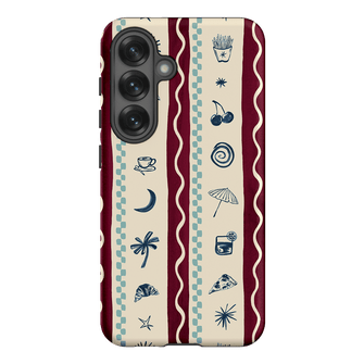 Summer Snacks Burgundy Printed Phone Cases Samsung Galaxy S25 / Armoured by Charlie Taylor - The Dairy