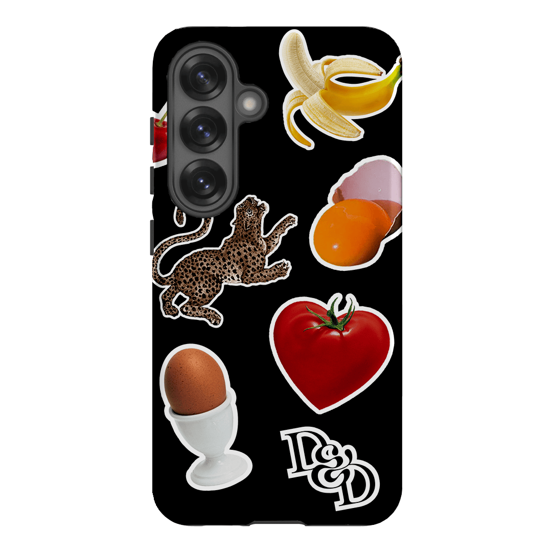 Sunday Stickers Black Printed Phone Cases Samsung Galaxy S25 / Armoured by Desmond & Dempsey - The Dairy