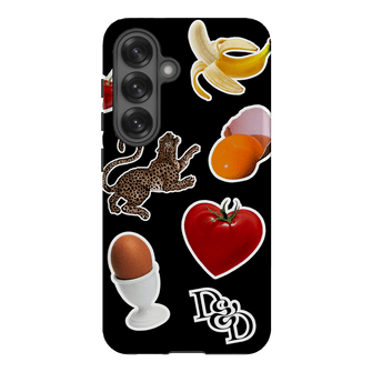 Sunday Stickers Black Printed Phone Cases Samsung Galaxy S25 / Armoured by Desmond & Dempsey - The Dairy