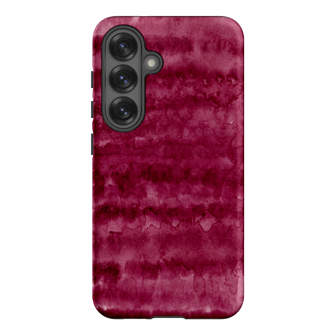 Watercolour Stripes Burgundy Printed Phone Cases Samsung Galaxy S25 / Armoured by The Dairy - The Dairy