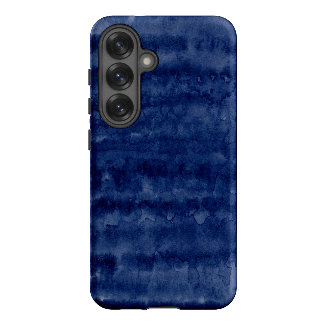 Watercolour Stripes Navy Printed Phone Cases Samsung Galaxy S25 / Armoured by The Dairy - The Dairy