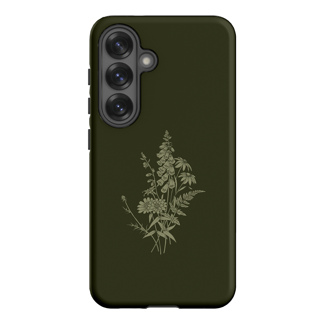 Wildflowers Olive Printed Phone Cases Samsung Galaxy S25 / Armoured by Typoflora - The Dairy