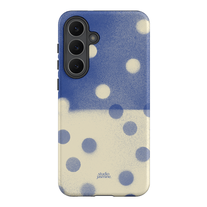 Bleu Polka Dot Printed Phone Cases Samsung Galaxy S25 FE / Armoured by Jasmine Dowling - The Dairy