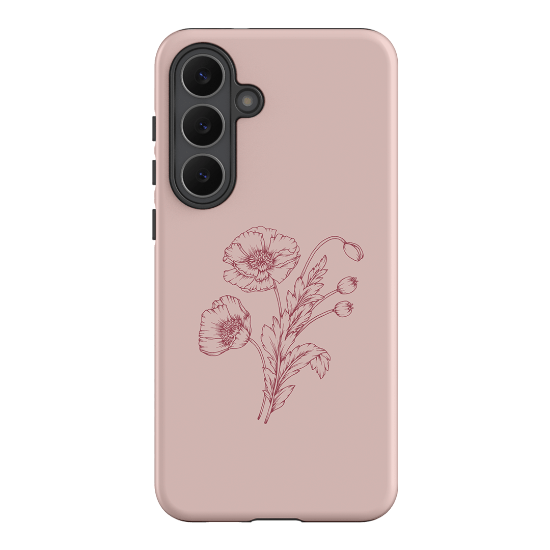 Blush Poppies Printed Phone Cases Samsung Galaxy S25 FE / Armoured by Typoflora - The Dairy
