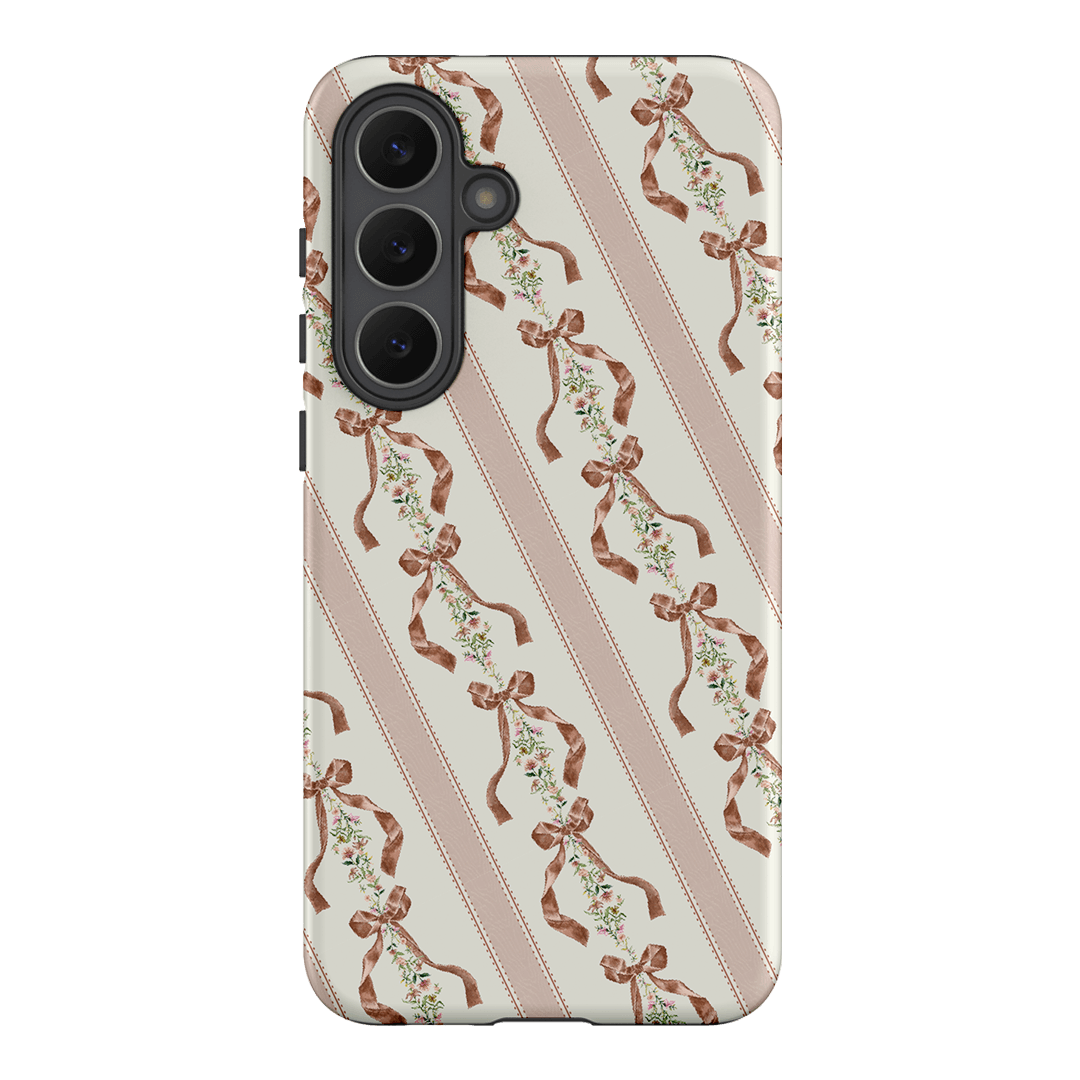 Bow Stripe Printed Phone Cases Samsung Galaxy S25 FE / Armoured by Veronica Tucker - The Dairy