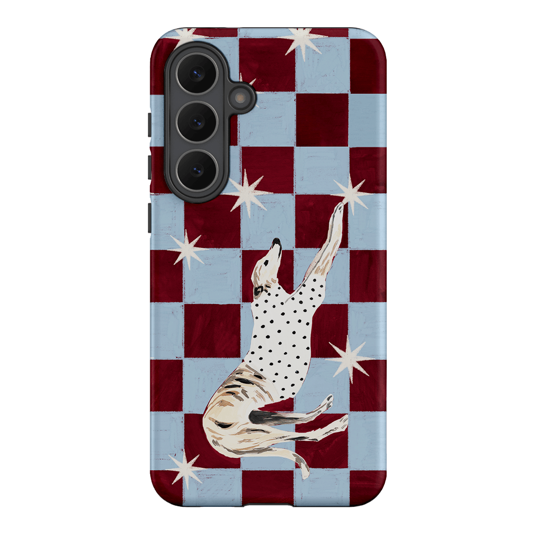 Check Greyhound Blue Printed Phone Cases Samsung Galaxy S25 FE / Armoured by Lisa Hu - The Dairy