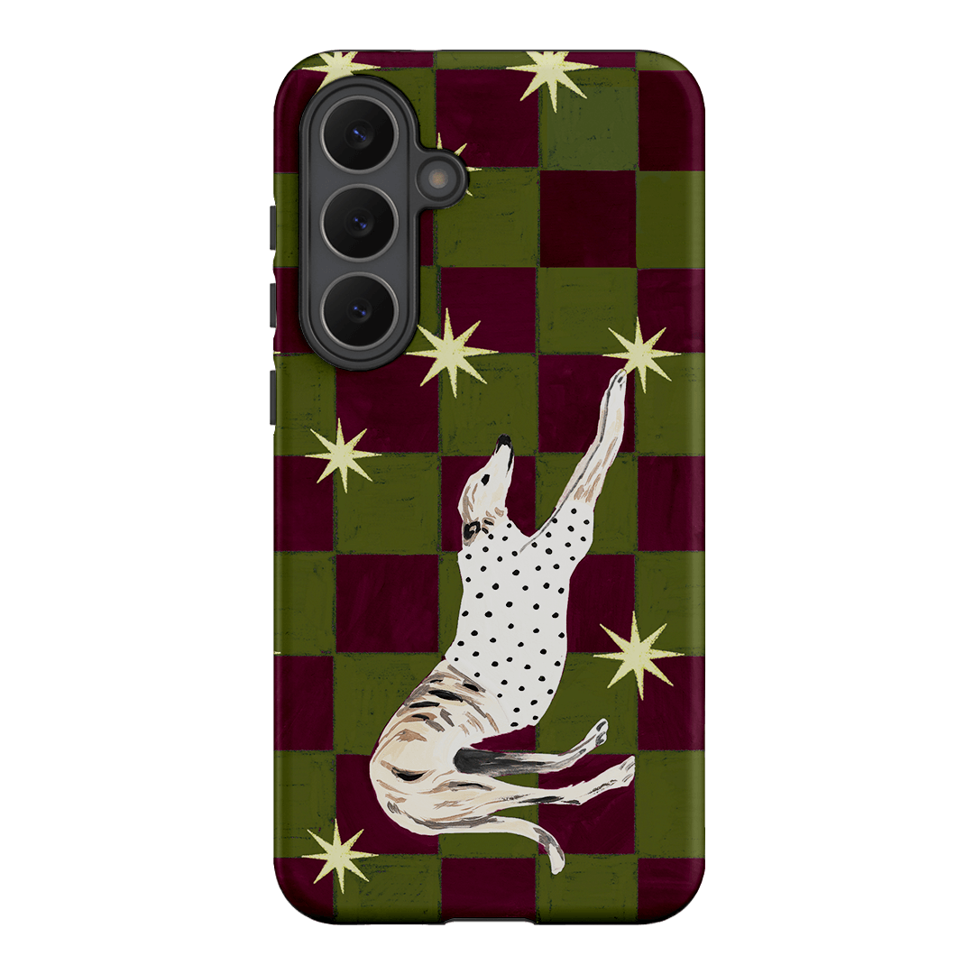 Check Greyhound Green Printed Phone Cases Samsung Galaxy S25 FE / Armoured by Lisa Hu - The Dairy