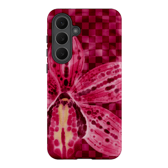Check Orchid Printed Phone Cases Samsung Galaxy S25 FE / Armoured by Sally Hungerford - The Dairy