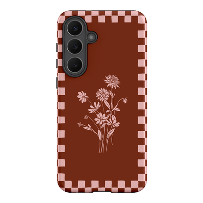 Dahlia Check Printed Phone Cases Samsung Galaxy S25 FE / Armoured by Typoflora - The Dairy