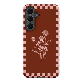Dahlia Check Printed Phone Cases Samsung Galaxy S25 FE / Armoured by Typoflora - The Dairy