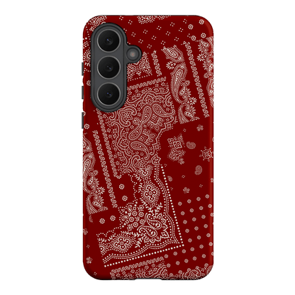 Paisley Crimson Printed Phone Cases Samsung Galaxy S25 FE / Armoured by The Dairy - The Dairy