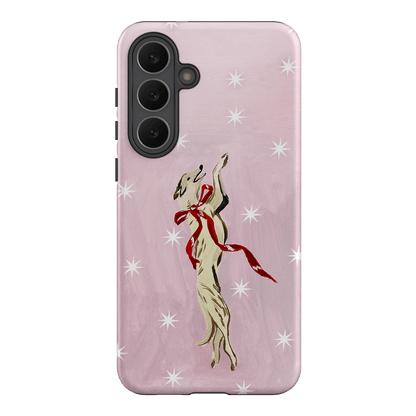Pink Bow Hound Printed Phone Cases Samsung Galaxy S25 FE / Armoured by Lisa Hu - The Dairy