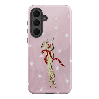 Pink Bow Hound Printed Phone Cases Samsung Galaxy S25 FE / Armoured by Lisa Hu - The Dairy
