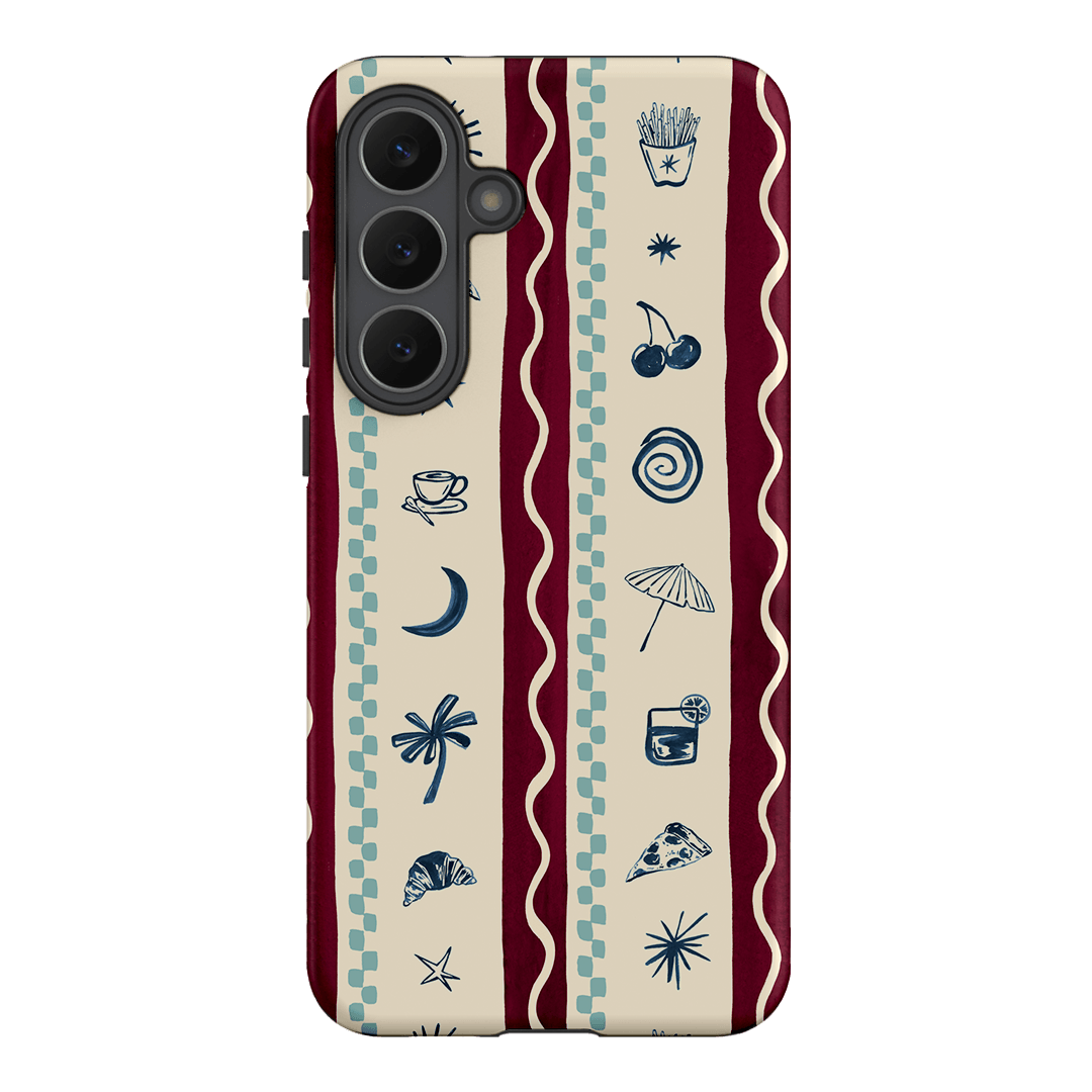 Summer Snacks Burgundy Printed Phone Cases Samsung Galaxy S25 FE / Armoured by Charlie Taylor - The Dairy