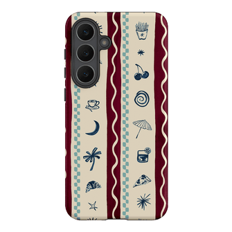 Summer Snacks Burgundy Printed Phone Cases Samsung Galaxy S25 FE / Armoured by Charlie Taylor - The Dairy