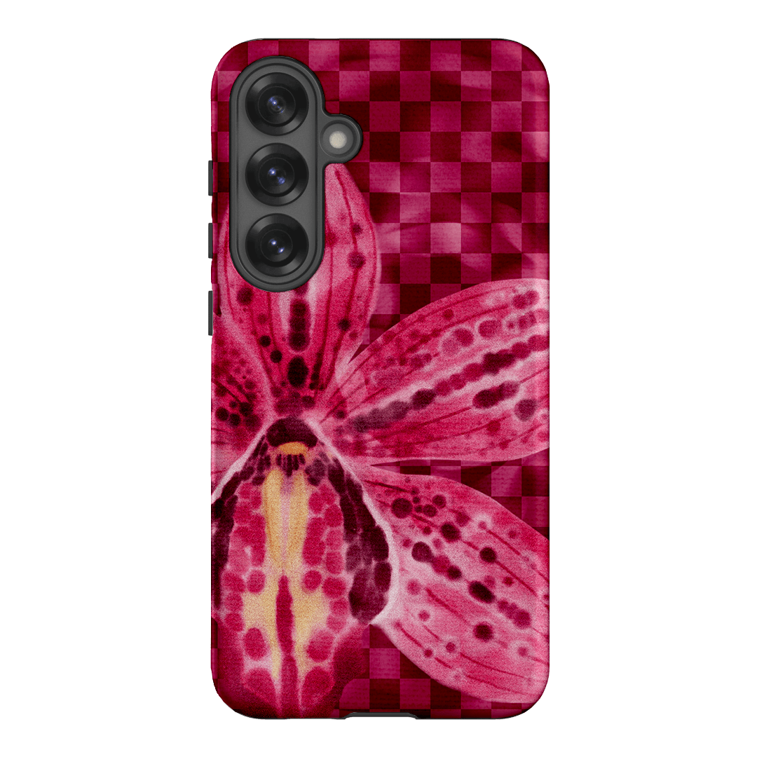 Check Orchid Printed Phone Cases Samsung Galaxy S25 Plus / Armoured by Sally Hungerford - The Dairy