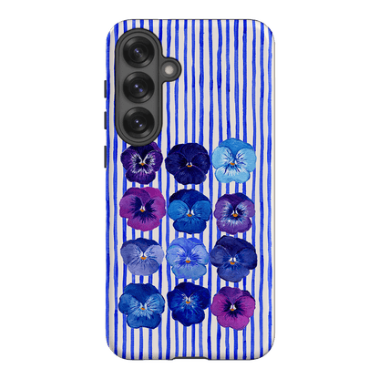 Striped Pansies Printed Phone Cases Samsung Galaxy S25 Plus / Armoured by Kayla Henley - The Dairy