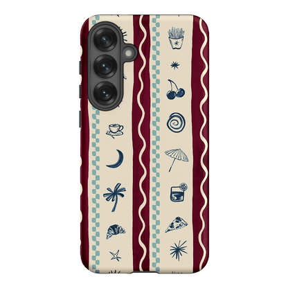 Summer Snacks Burgundy Printed Phone Cases Samsung Galaxy S25 Plus / Armoured by Charlie Taylor - The Dairy