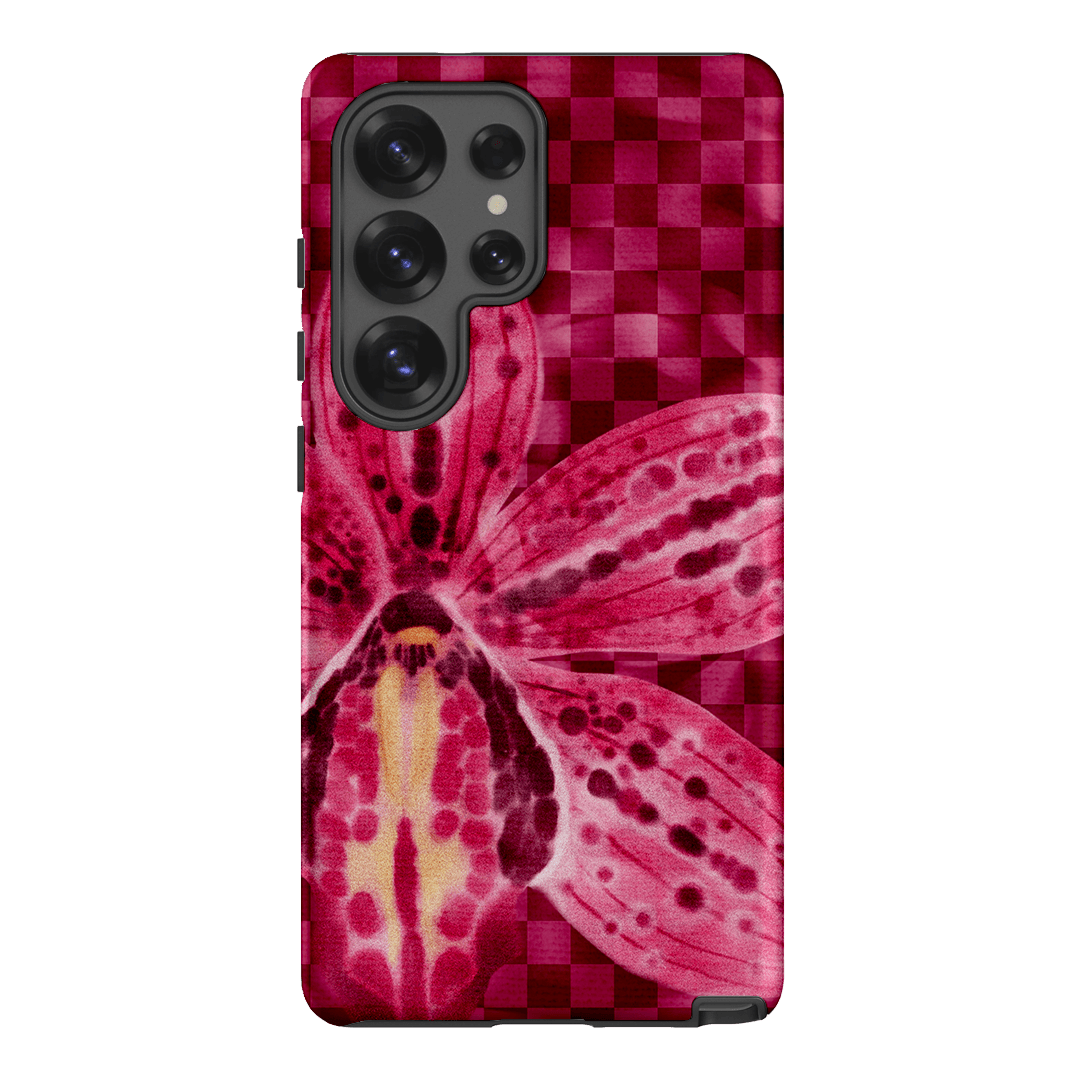 Check Orchid Printed Phone Cases Samsung Galaxy S25 Ultra / Armoured by Sally Hungerford - The Dairy