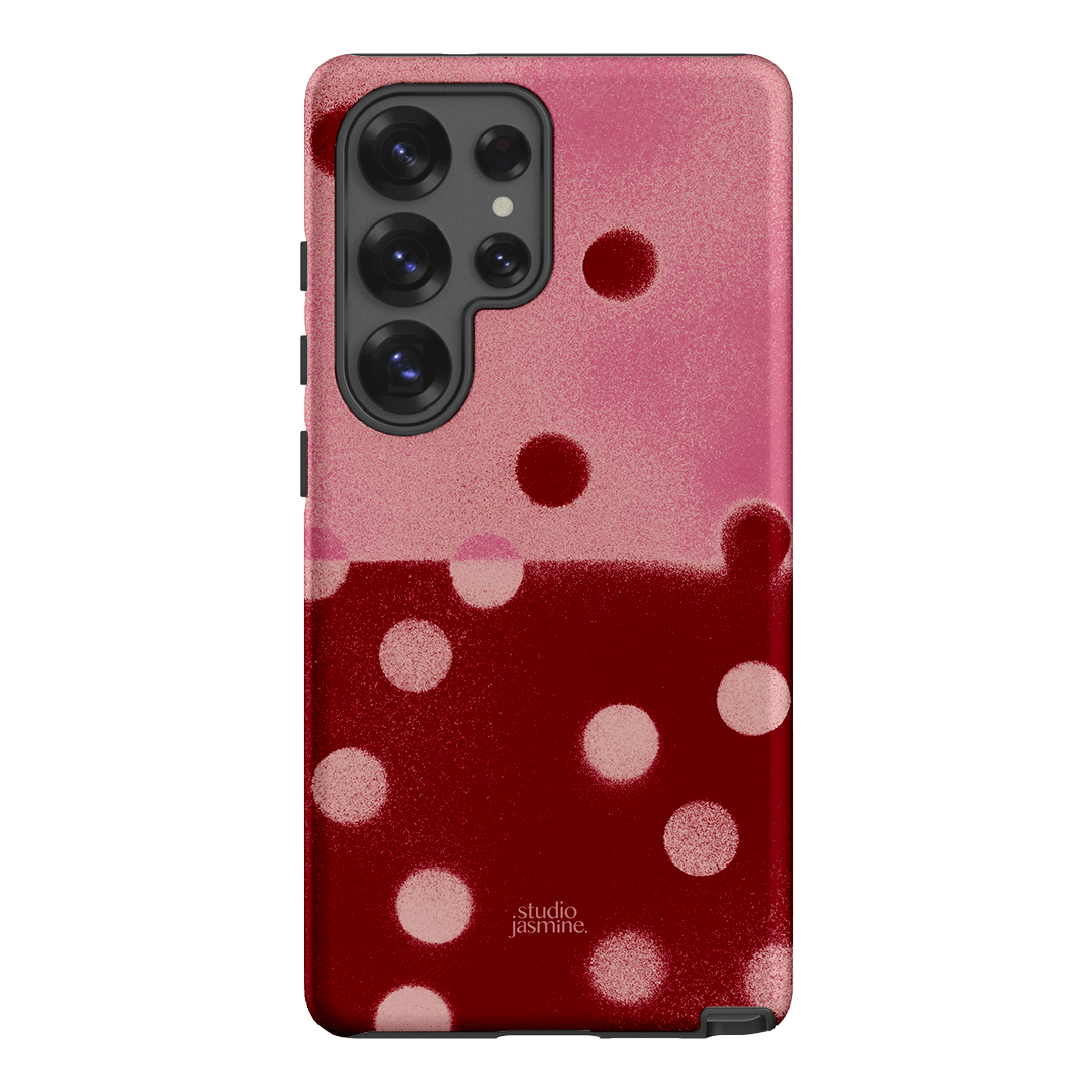 Cherry Polka Dot Printed Phone Cases Samsung Galaxy S25 Ultra / Armoured by Jasmine Dowling - The Dairy