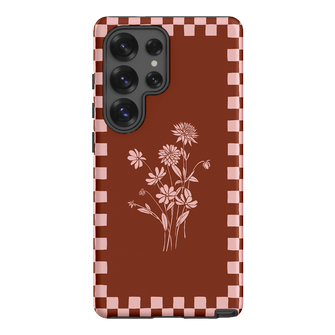 Dahlia Check Printed Phone Cases Samsung Galaxy S25 Ultra / Armoured by Typoflora - The Dairy