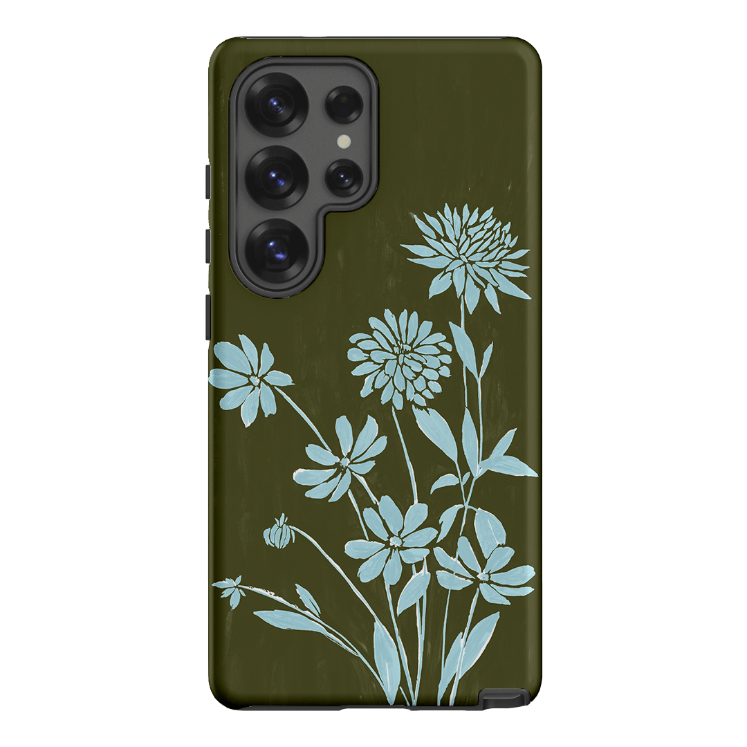 Dahlia Khaki Printed Phone Cases Samsung Galaxy S25 Ultra / Armoured by Typoflora - The Dairy