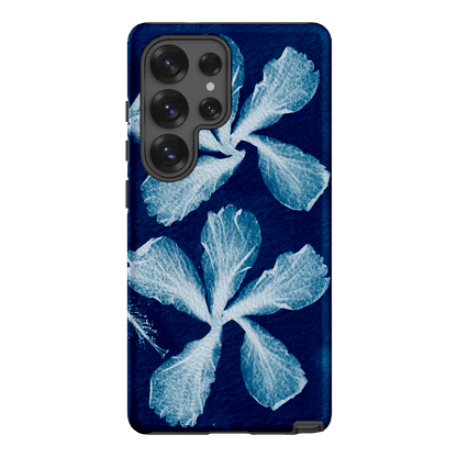 Hibiscus Cyanotype Printed Phone Cases Samsung Galaxy S25 Ultra / Armoured by Sally Hungerford - The Dairy