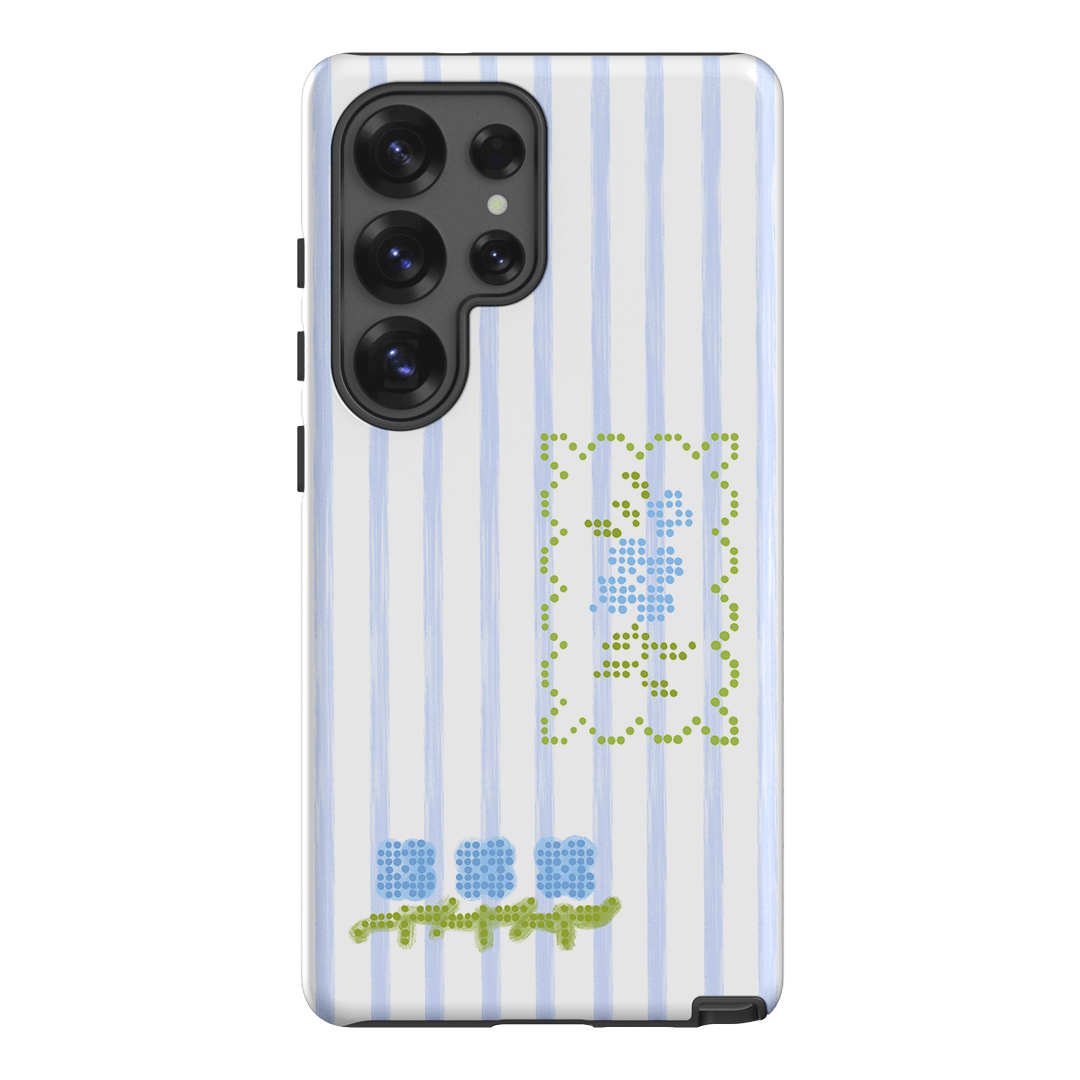 Patchwork Blue Printed Phone Cases Samsung Galaxy S25 Ultra / Armoured by Kayla Carr - The Dairy