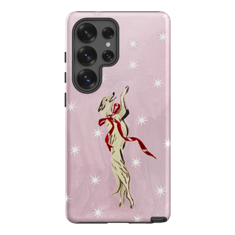 Pink Bow Hound Printed Phone Cases Samsung Galaxy S25 Ultra / Armoured by Lisa Hu - The Dairy