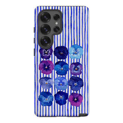 Striped Pansies Printed Phone Cases Samsung Galaxy S25 Ultra / Armoured by Kayla Henley - The Dairy