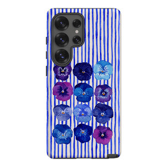 Striped Pansies Printed Phone Cases Samsung Galaxy S25 Ultra / Armoured by Kayla Henley - The Dairy