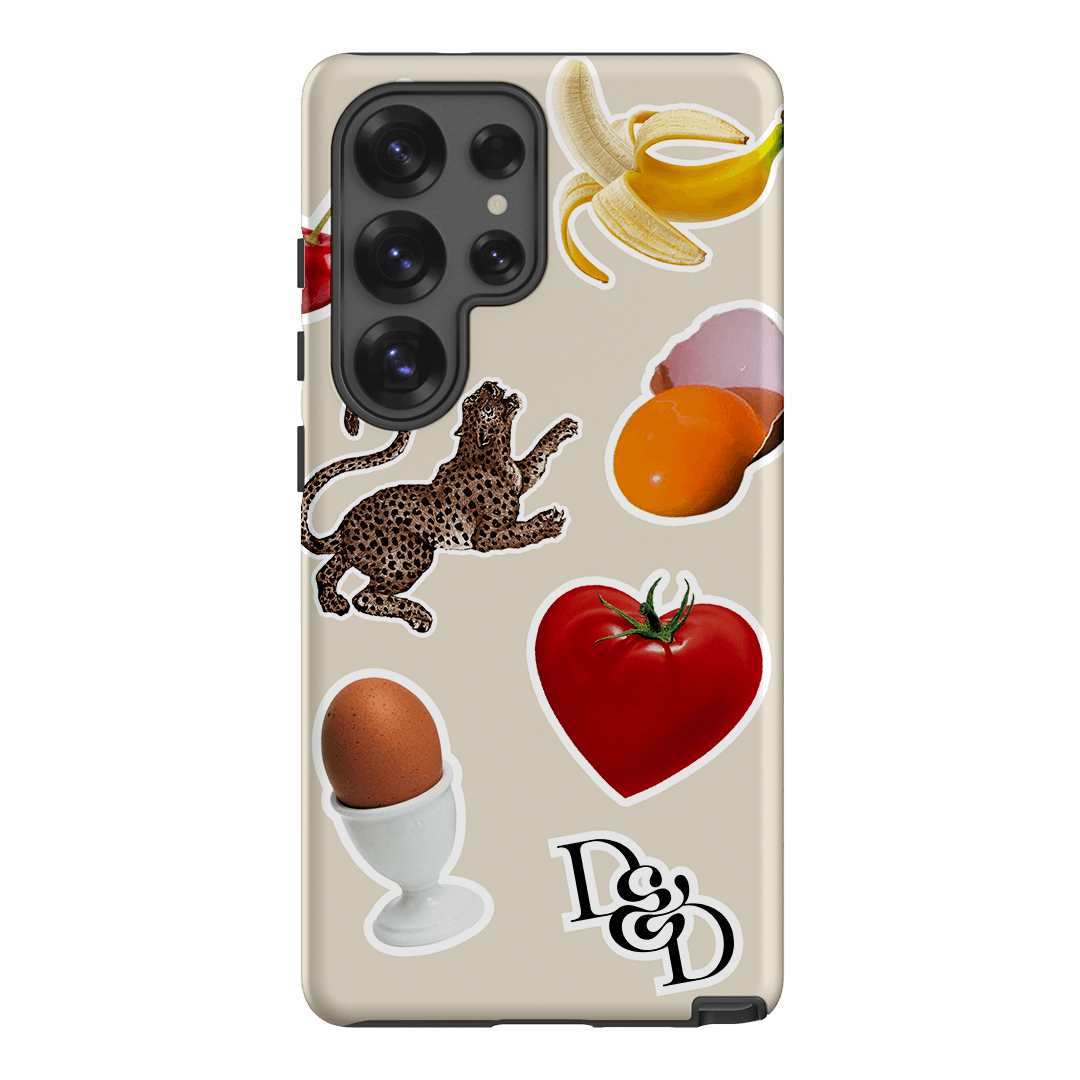 Sunday Stickers Cream Printed Phone Cases Samsung Galaxy S25 Ultra / Armoured by Desmond & Dempsey - The Dairy