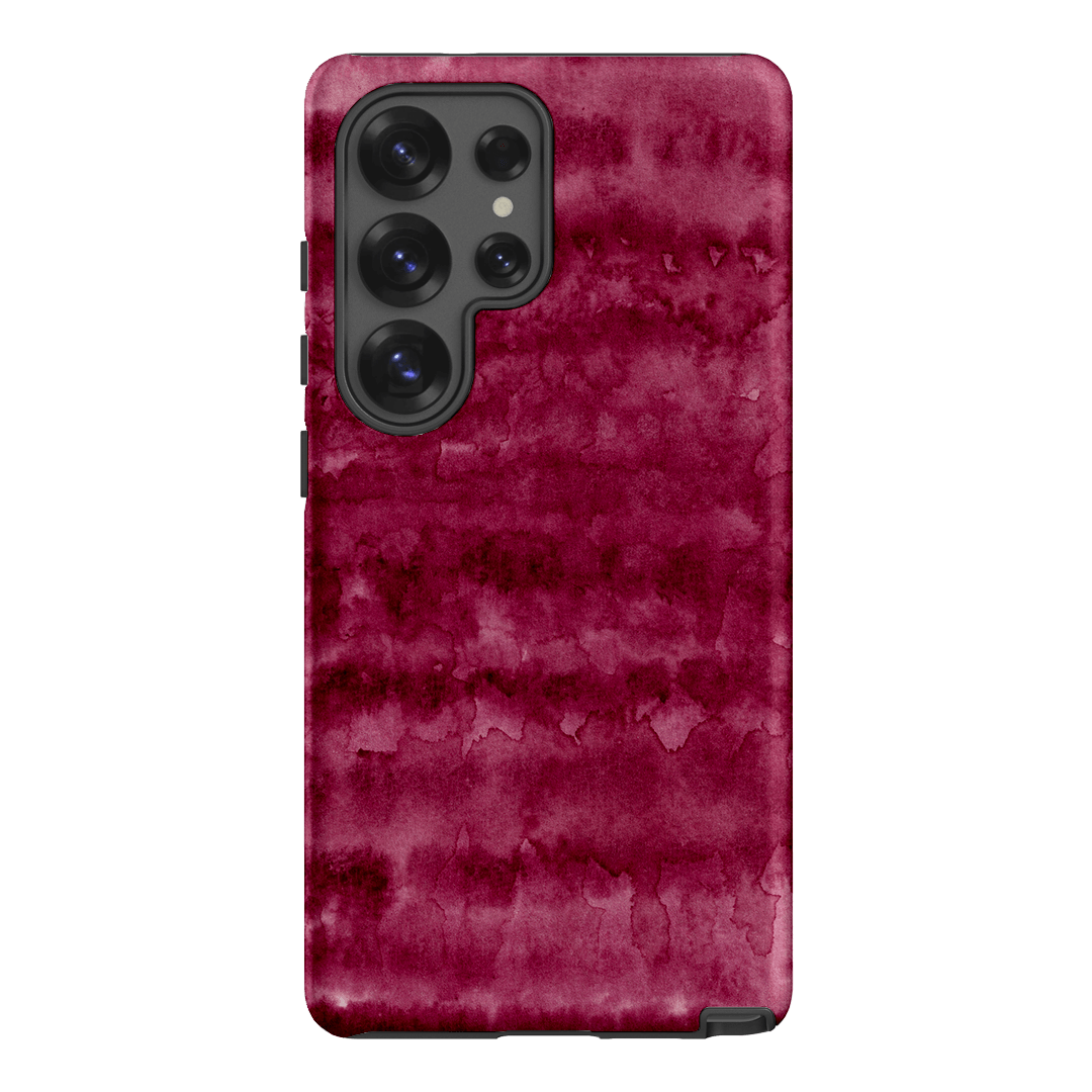 Watercolour Stripes Burgundy Printed Phone Cases Samsung Galaxy S25 Ultra / Armoured by The Dairy - The Dairy