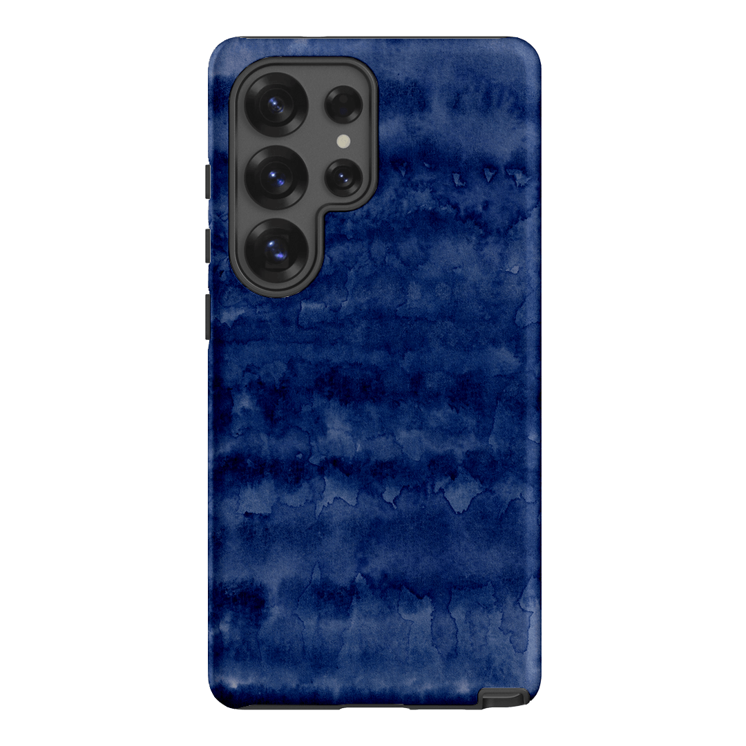 Watercolour Stripes Navy Printed Phone Cases Samsung Galaxy S25 Ultra / Armoured by The Dairy - The Dairy