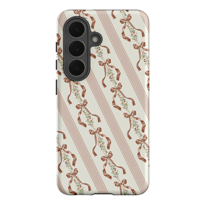 Bow Stripe Printed Phone Cases Samsung Galaxy S26 / Armoured by Veronica Tucker - The Dairy