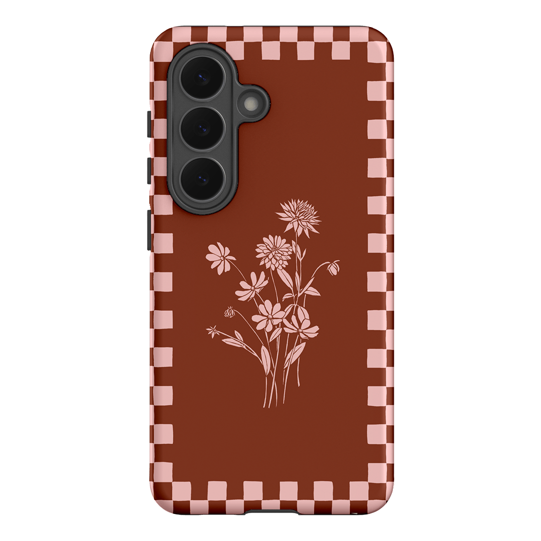 Dahlia Check Printed Phone Cases Samsung Galaxy S26 / Armoured by Typoflora - The Dairy