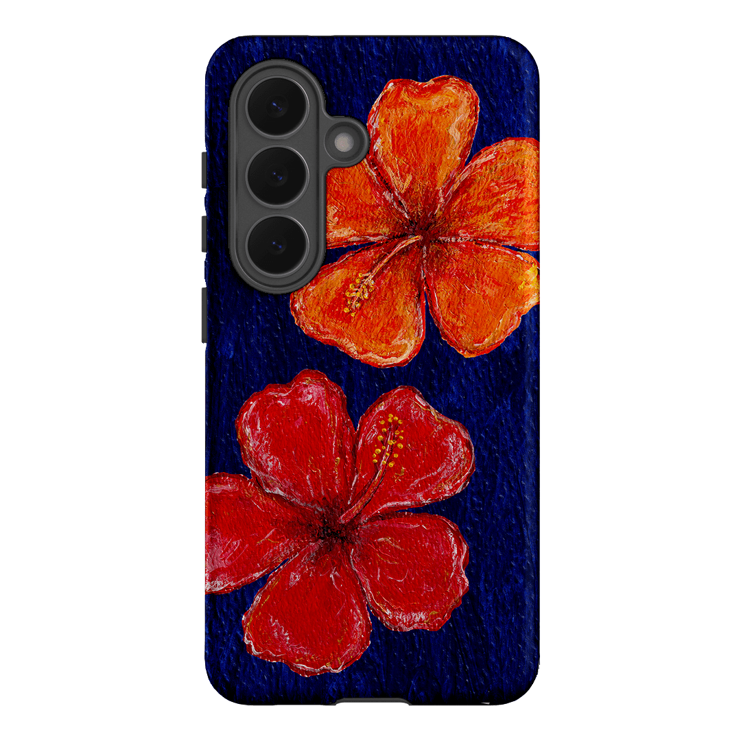 Hibiscus Flower Deep Blue Printed Phone Cases Samsung Galaxy S26 / Armoured by BG. Studio - The Dairy