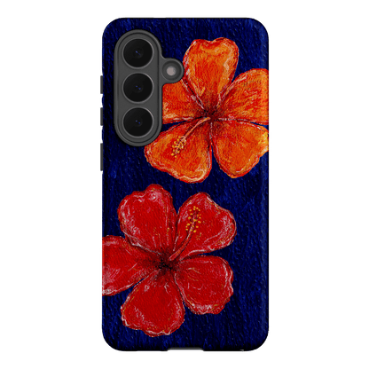 Hibiscus Flower Deep Blue Printed Phone Cases Samsung Galaxy S26 / Armoured by BG. Studio - The Dairy