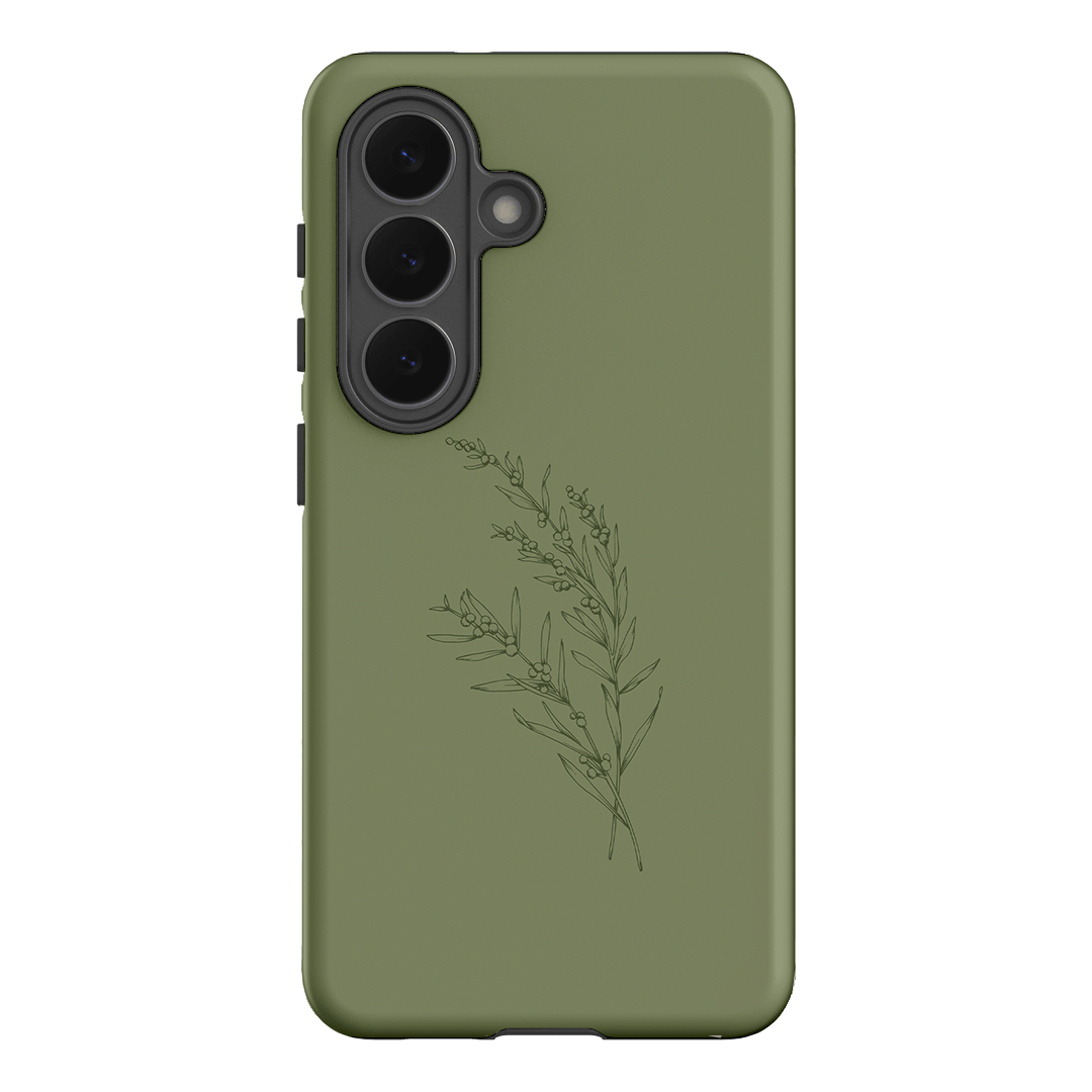 Khaki Wattle Printed Phone Cases Samsung Galaxy S26 / Armoured by Typoflora - The Dairy