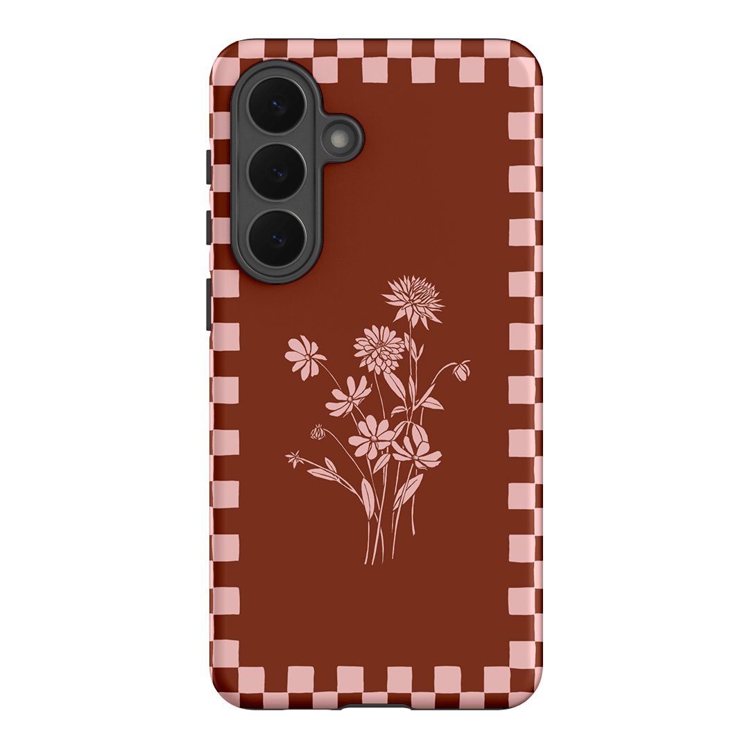Dahlia Check Printed Phone Cases Samsung Galaxy S26 Plus / Armoured by Typoflora - The Dairy