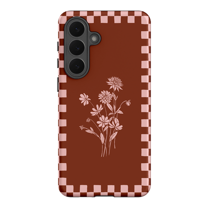 Dahlia Check Printed Phone Cases Samsung Galaxy S26 Plus / Armoured by Typoflora - The Dairy