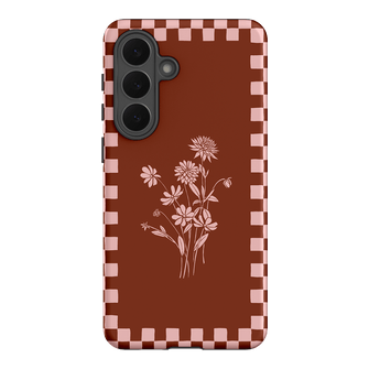 Dahlia Check Printed Phone Cases Samsung Galaxy S26 Plus / Armoured by Typoflora - The Dairy