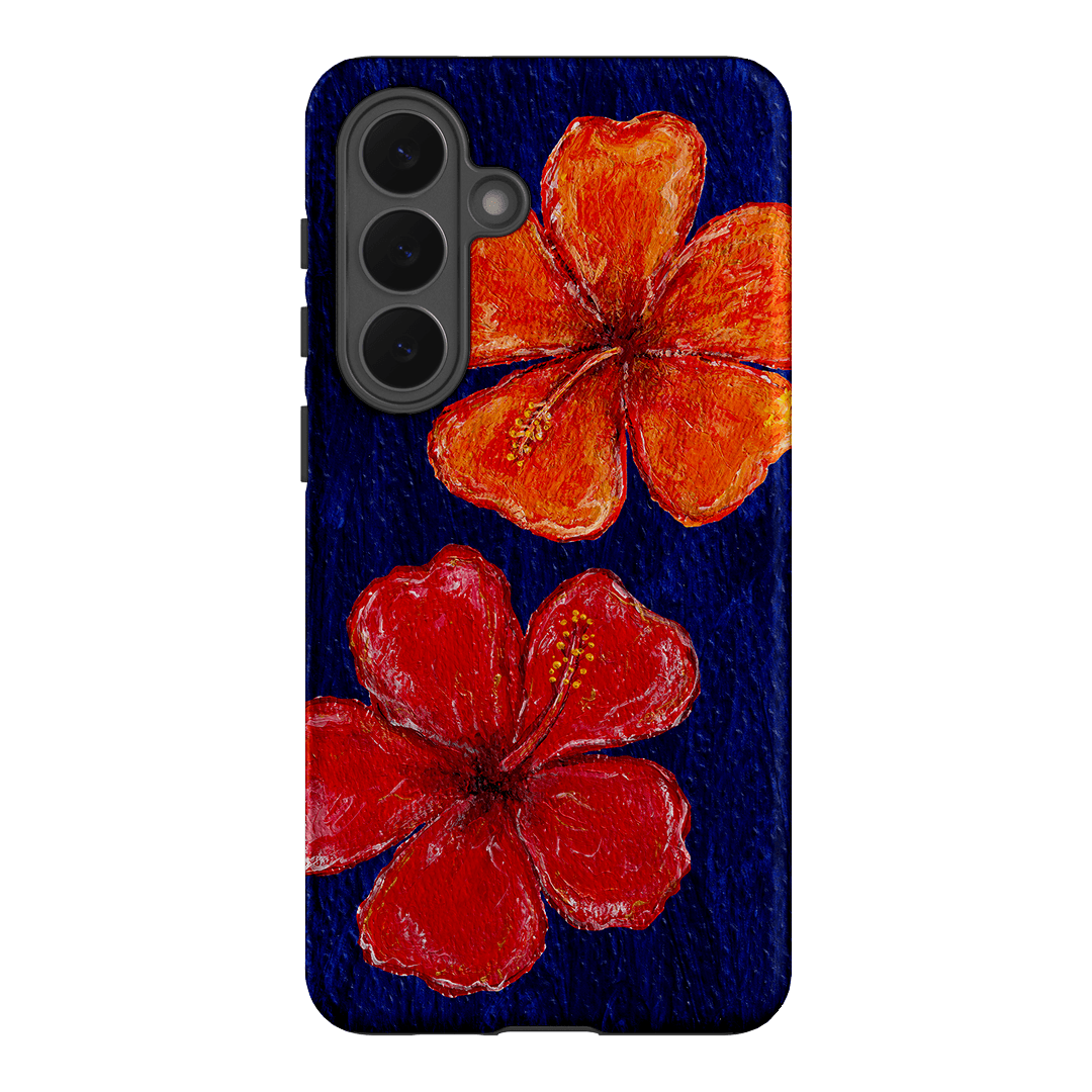 Hibiscus Flower Deep Blue Printed Phone Cases Samsung Galaxy S26 Plus / Armoured by BG. Studio - The Dairy